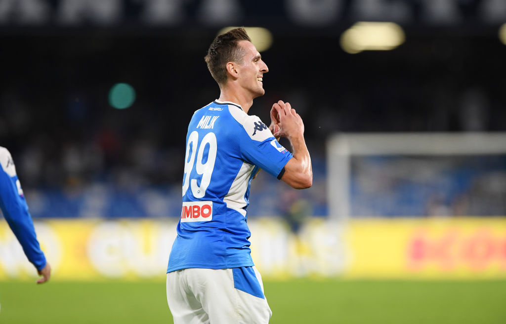Milik Napoli esulta